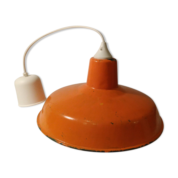 Suspension industrielle 1960 métal émaillé
