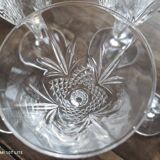 Set of 5 glasses of red wine or chiseled crystal water