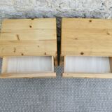 Pair of pine bedside tables from Les Arcs by Charlotte Perriand, 1960s-70s