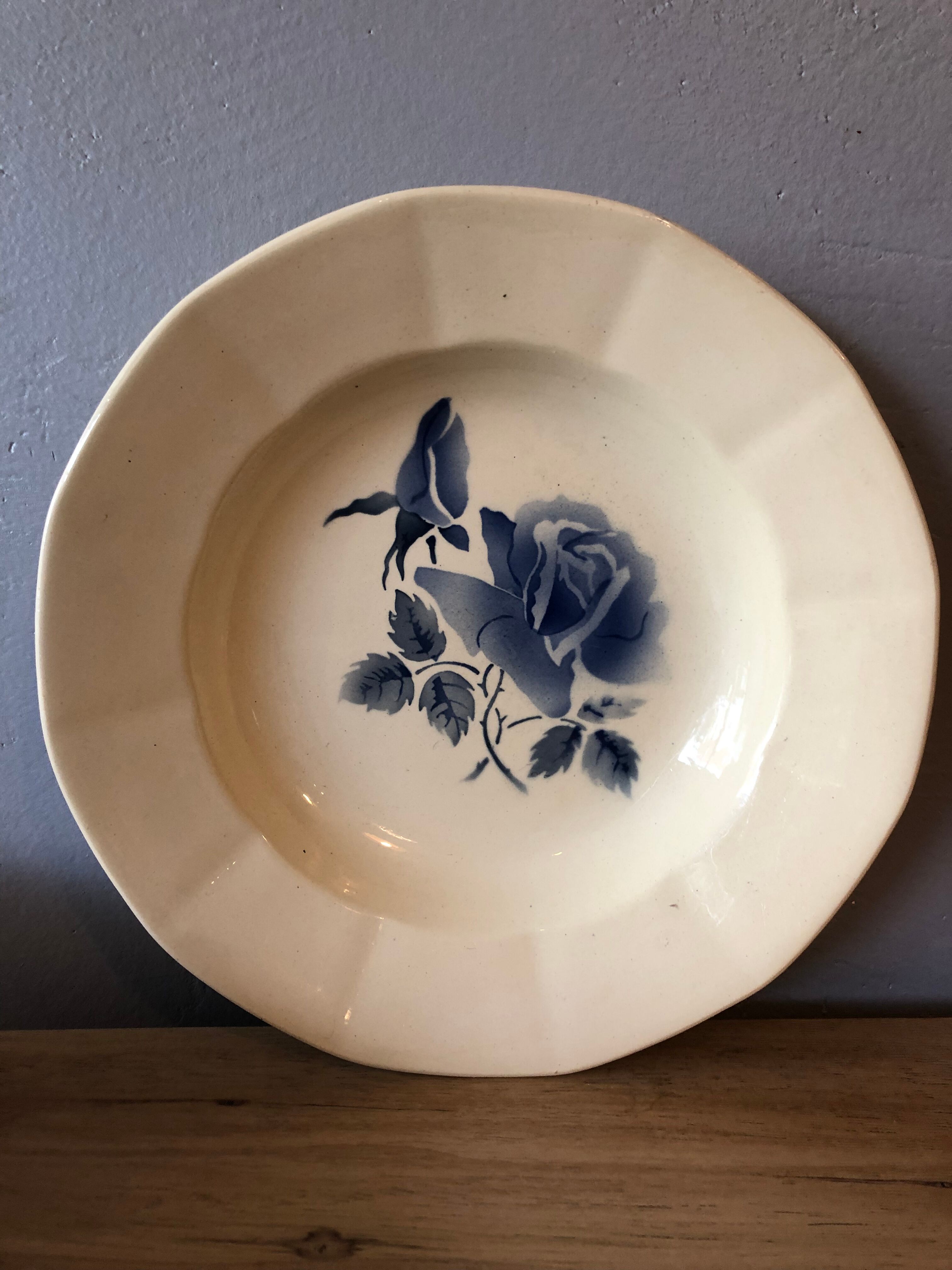 6 assiettes creuses en faïence Digoin Sarreguemines