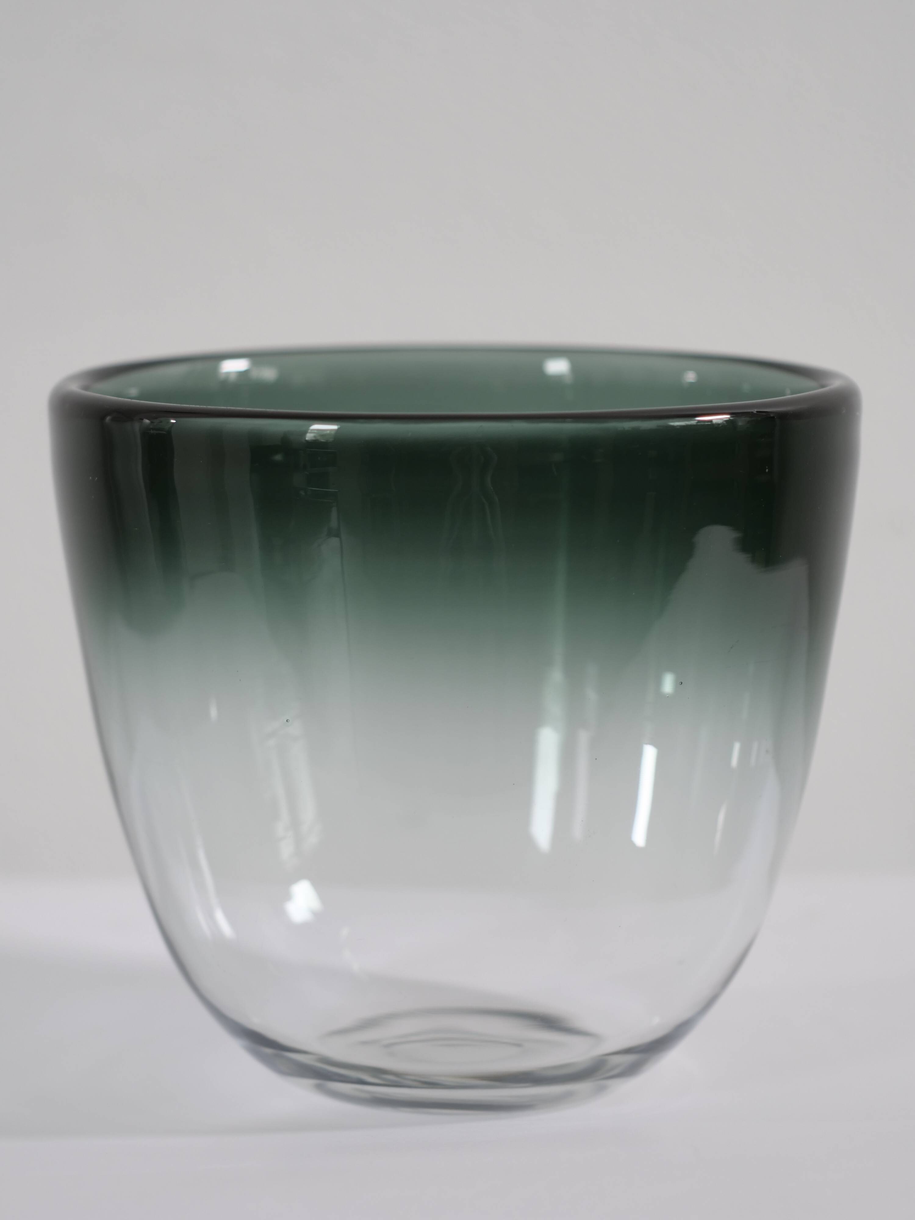 Scandinavian glass vase by Jo Johansfors signed Bengt Orup circa 1960
