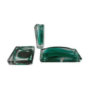 Ensemble de bureau en verre bi-couche,