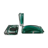Two-layer glass desk set, 80s