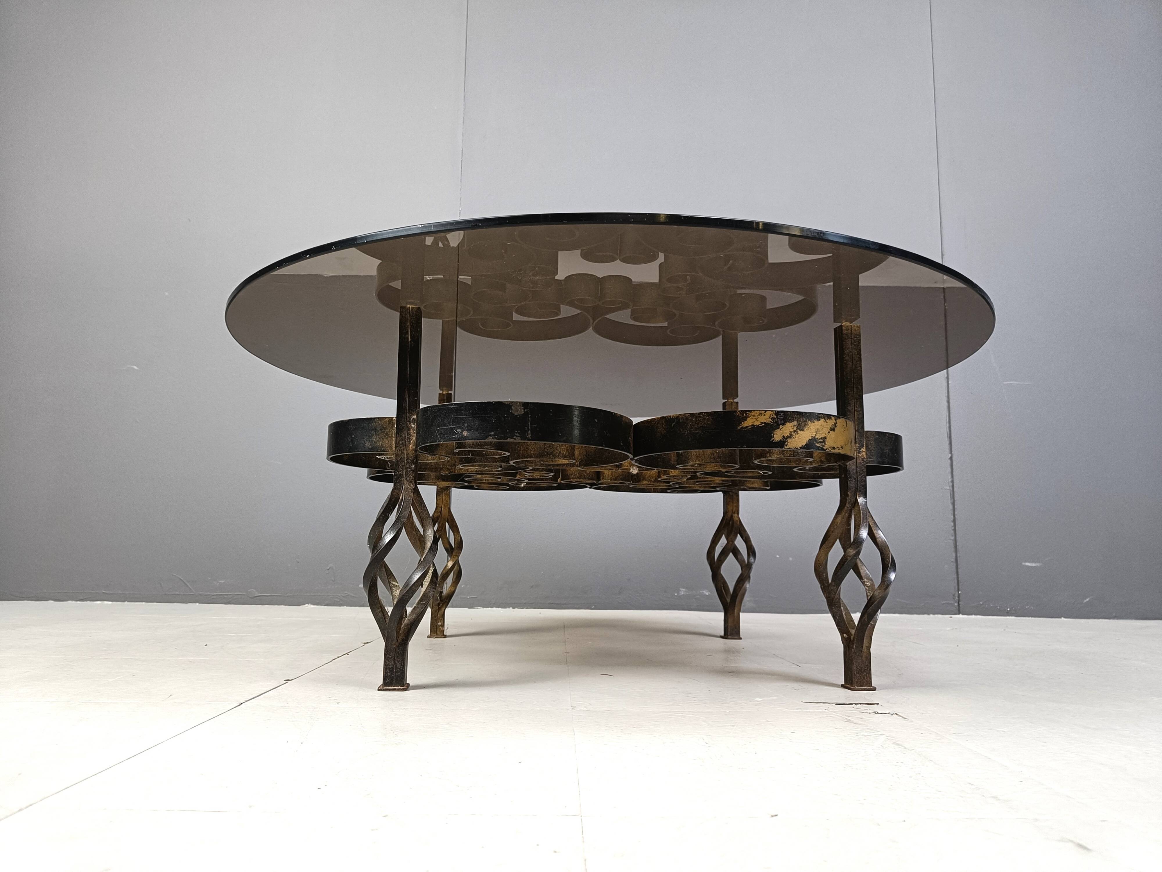 Brutalist Wrought iron coffee table 1970s