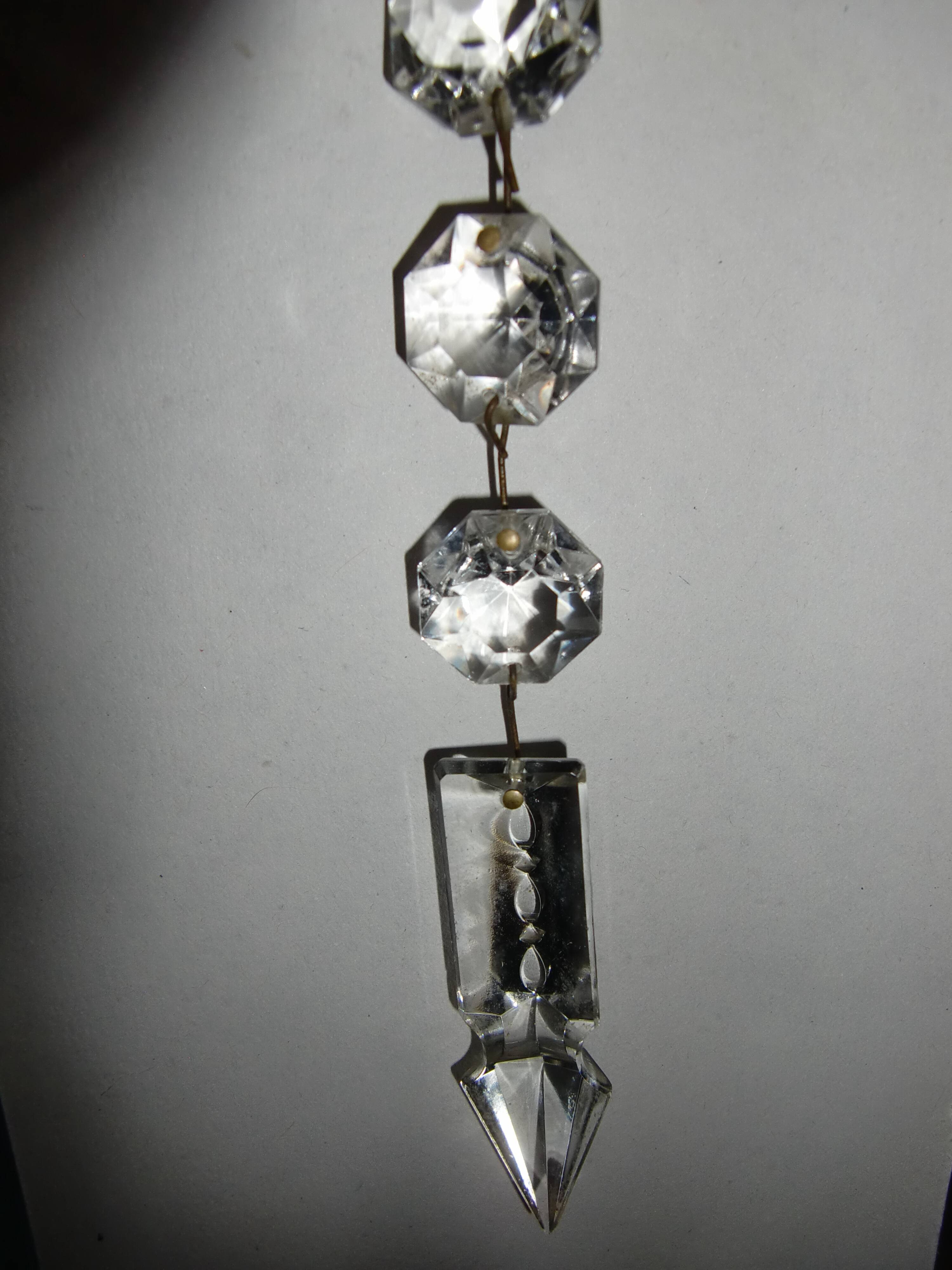Petit lustre  "Rivière de diamants" en cristal blanc