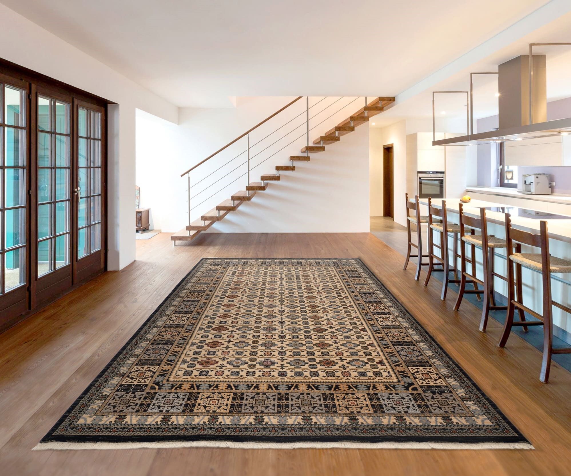 Oriental carpet 300x395 cm black Pakistan