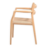 6 Niels Moller Oak Armchair „Model 67“ with Papercord