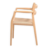 6 Niels Moller Oak Armchair „Model 67“ with Papercord