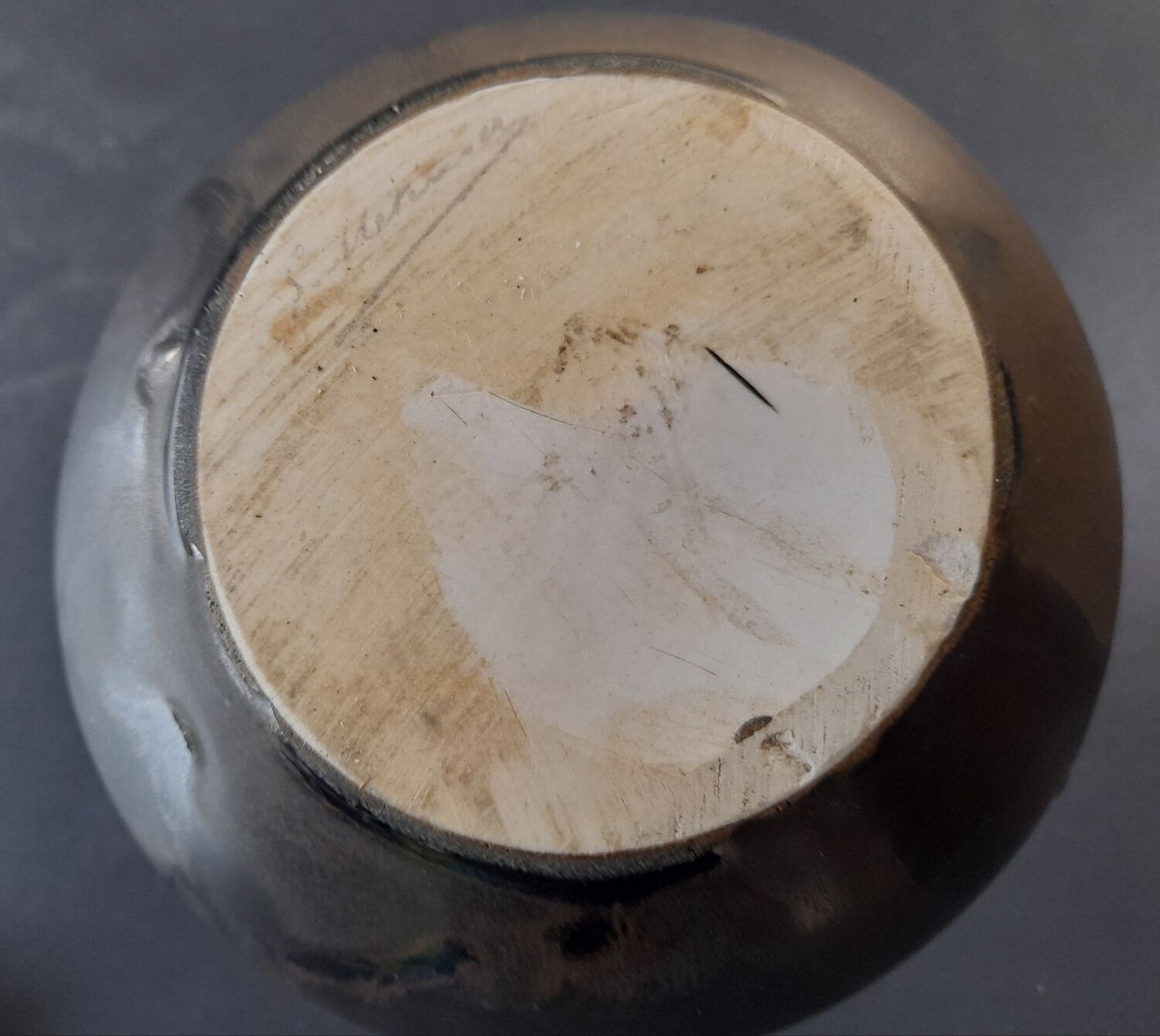 Art Deco stoneware vase signed