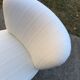 Hungarian White Club Chair, 1950s
