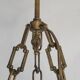 Art Deco pendant light in gilded brass and Clichy glass