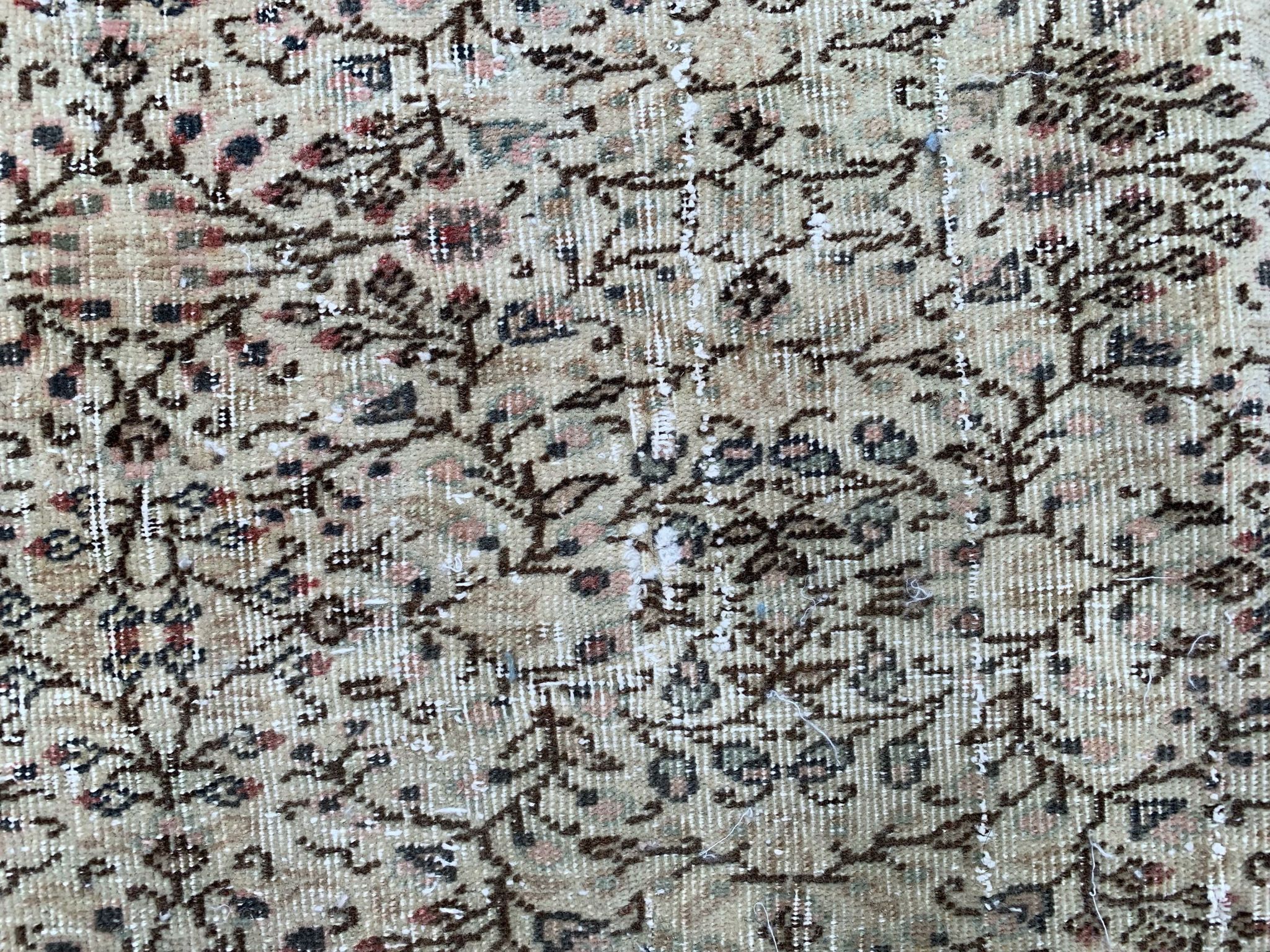 Vintage Square Turkish Rug 245x200 cm, Tribal Wool Carpet Large