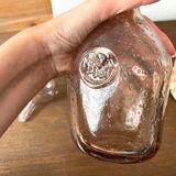 Pink bubbled glass decanter Biot vintage 60s