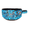 Ceramic poelon called eruptive or "fat lava" turquoise blue.