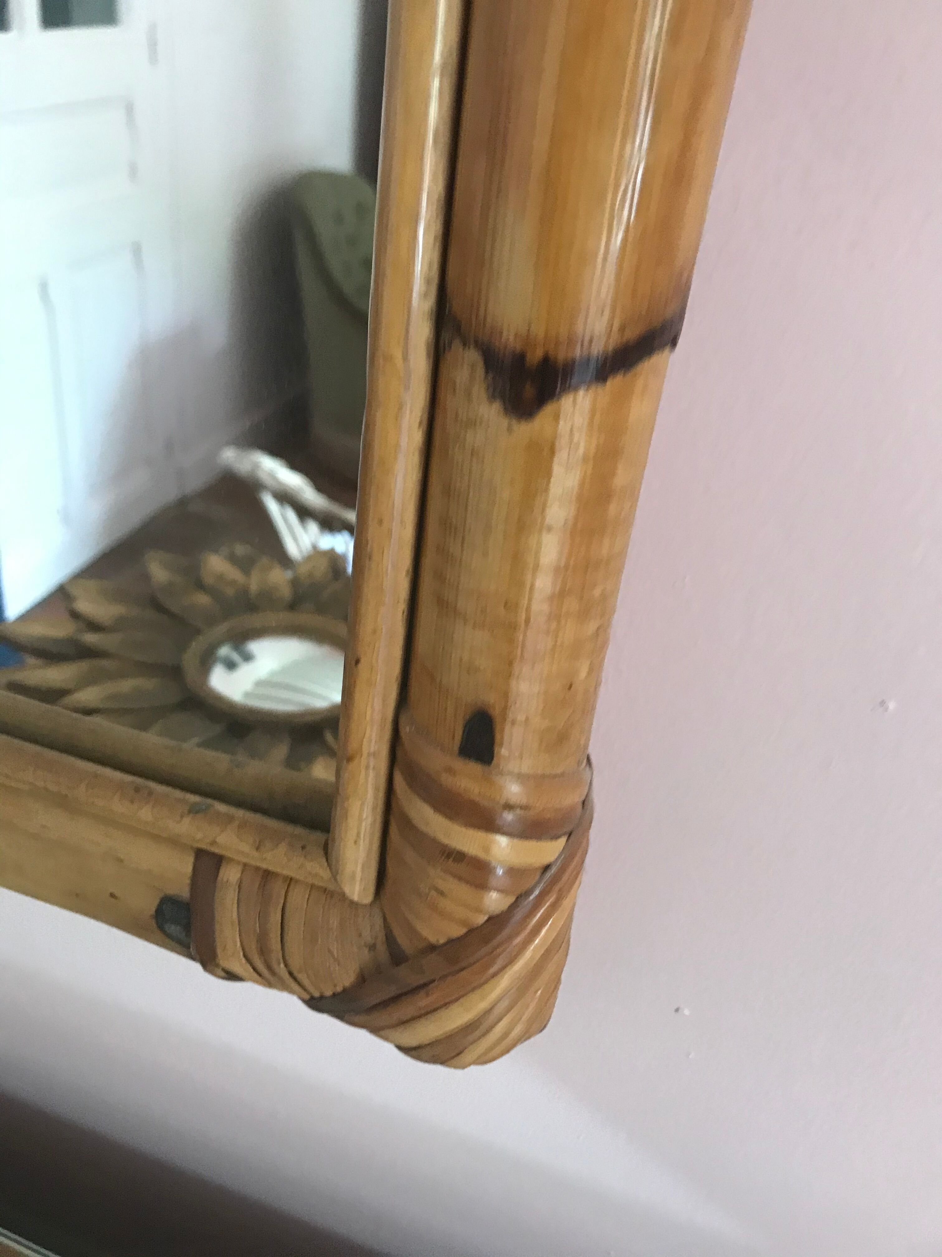 Vintage rattan mirror