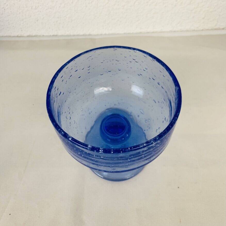 16 sangria serving glasses, Biot blue bubble glass