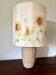 Large sunflower lamp signed silk and rattan 1970