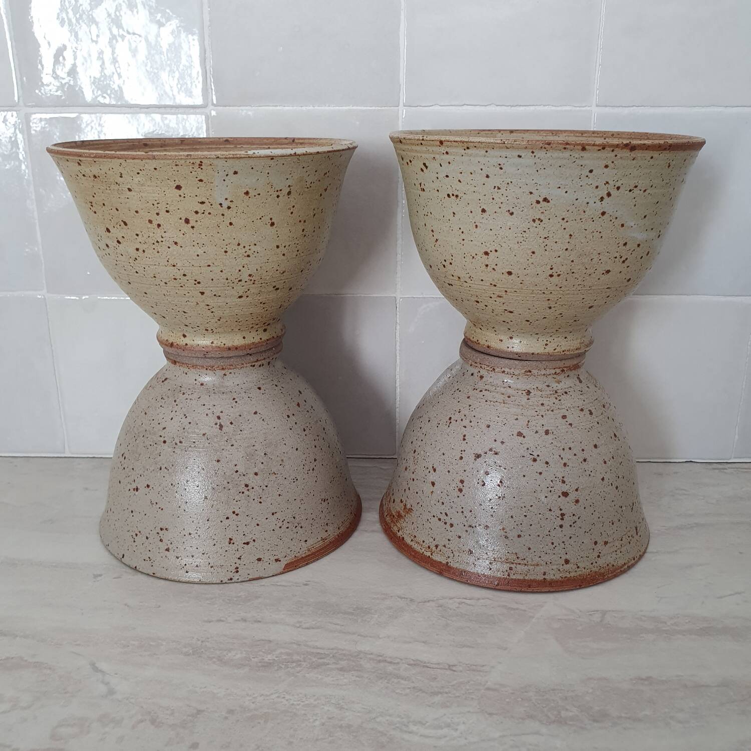4 large bowls in pyrite stoneware