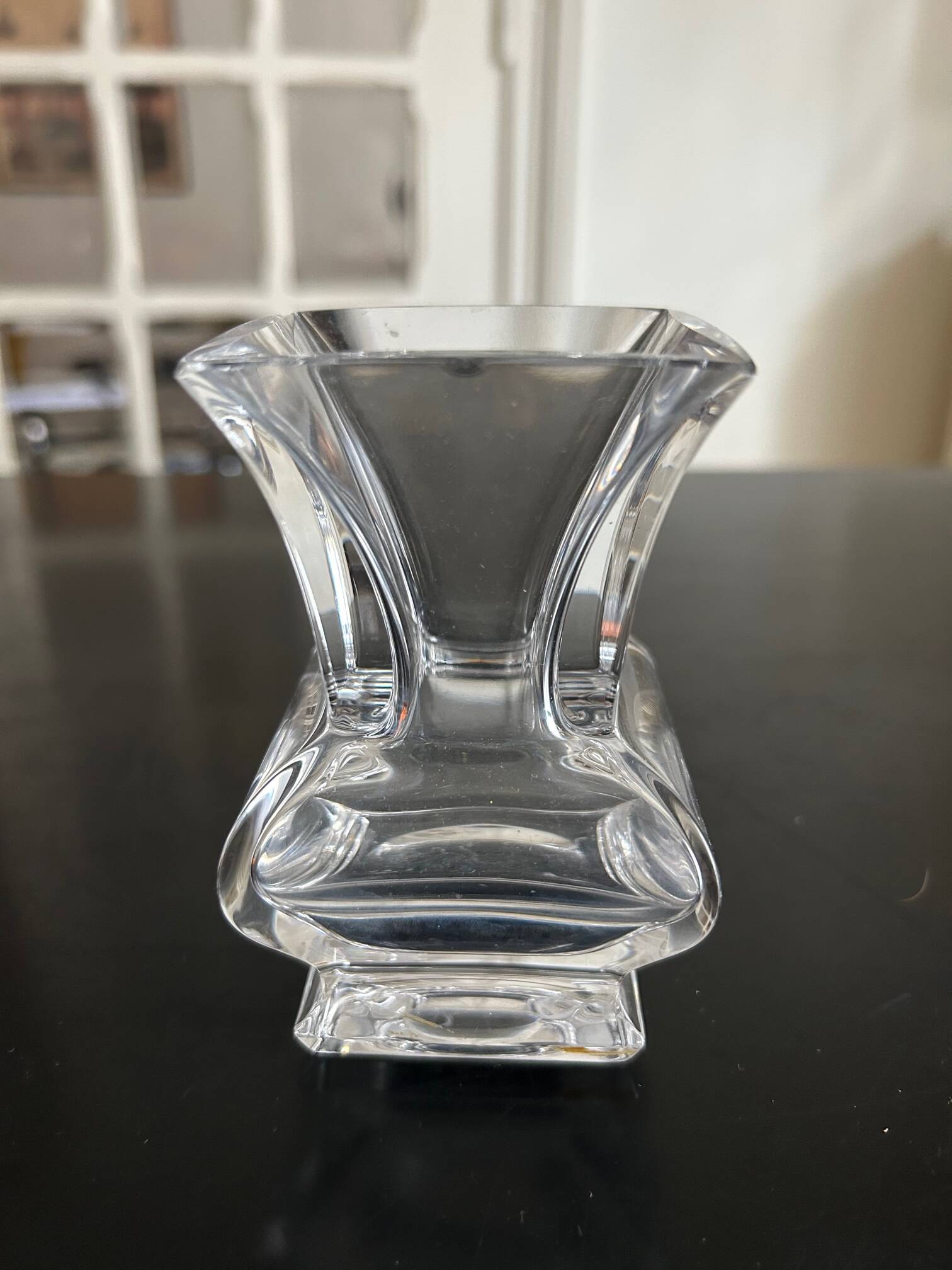 small crystal vase