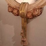 Louis XVI style mirror in polychrome plaster