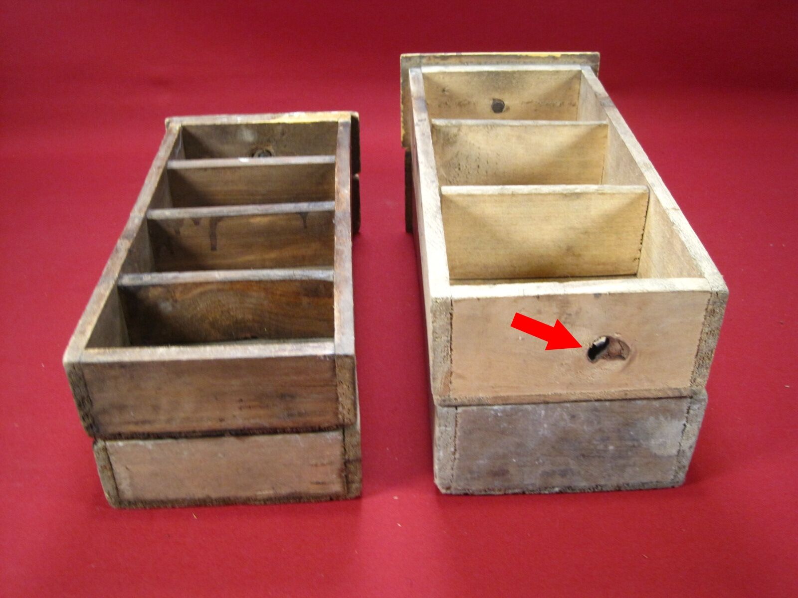 Lot of 4 vintage wooden drawers for craft furniture Rangement Workshop - Garage - Lot No.4