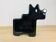 Empty black ceramic dog pocket