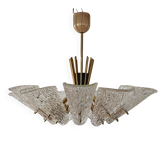 Lustre XXL Mid Century Modern in frosted glass and brass by J.T. Kalmar
