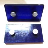Vintage Door Handles • Solid Glass • Cobalt Blue • 1960
