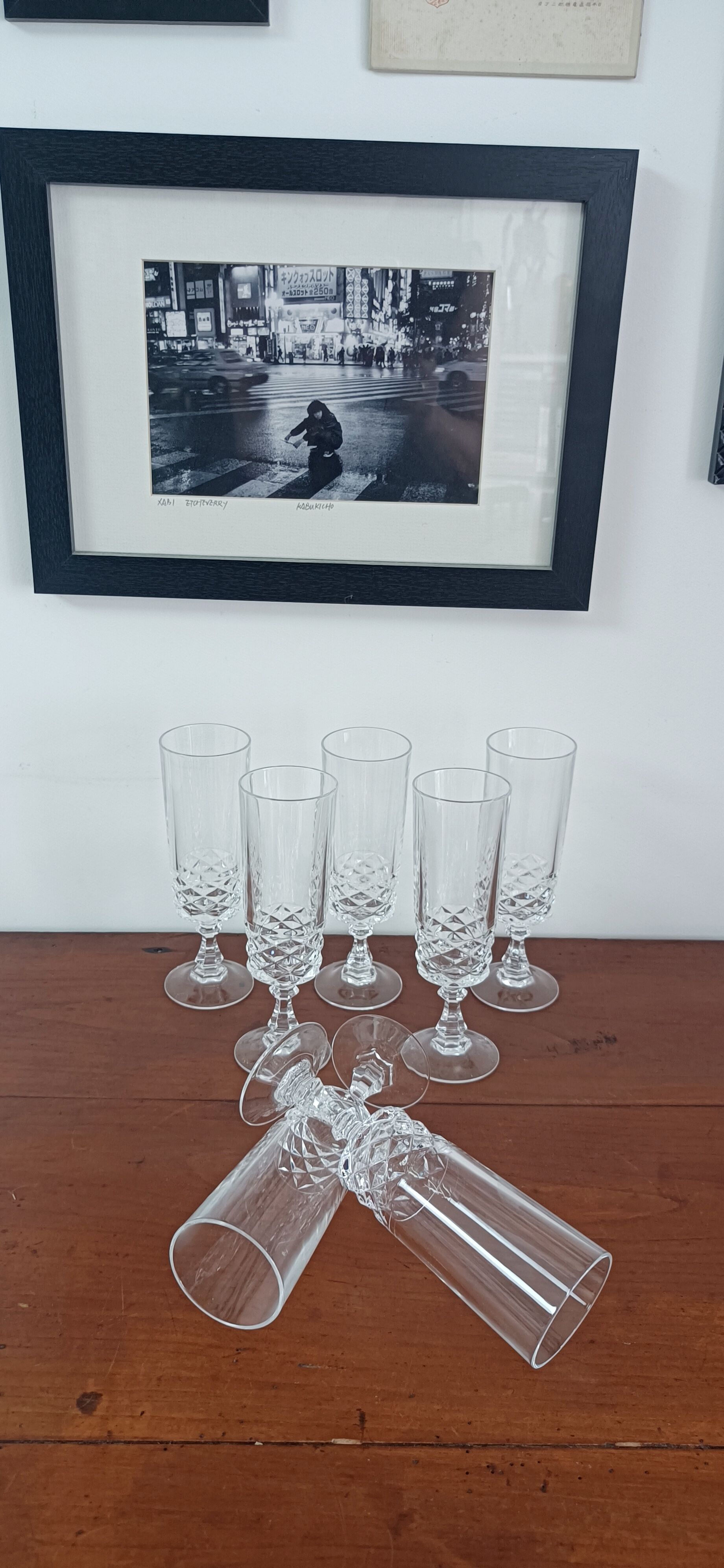 Set of 7 champagne flutes