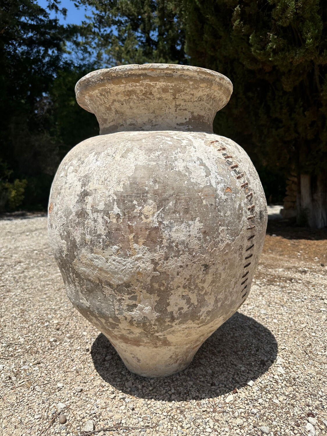 Ancient terracotta pottery jar from the 19th century