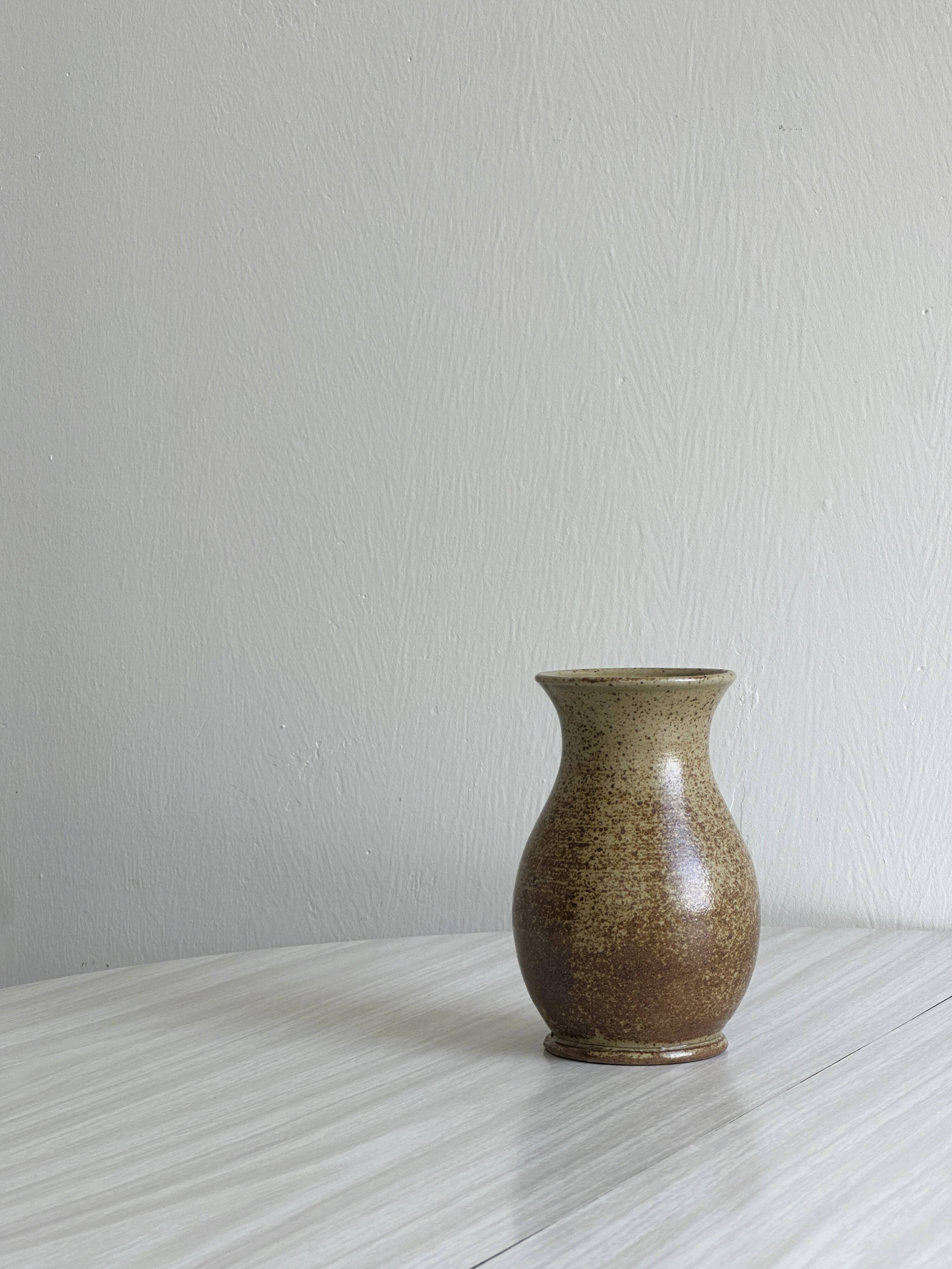 Small pyrite stoneware vase, rustic or country chic decoration