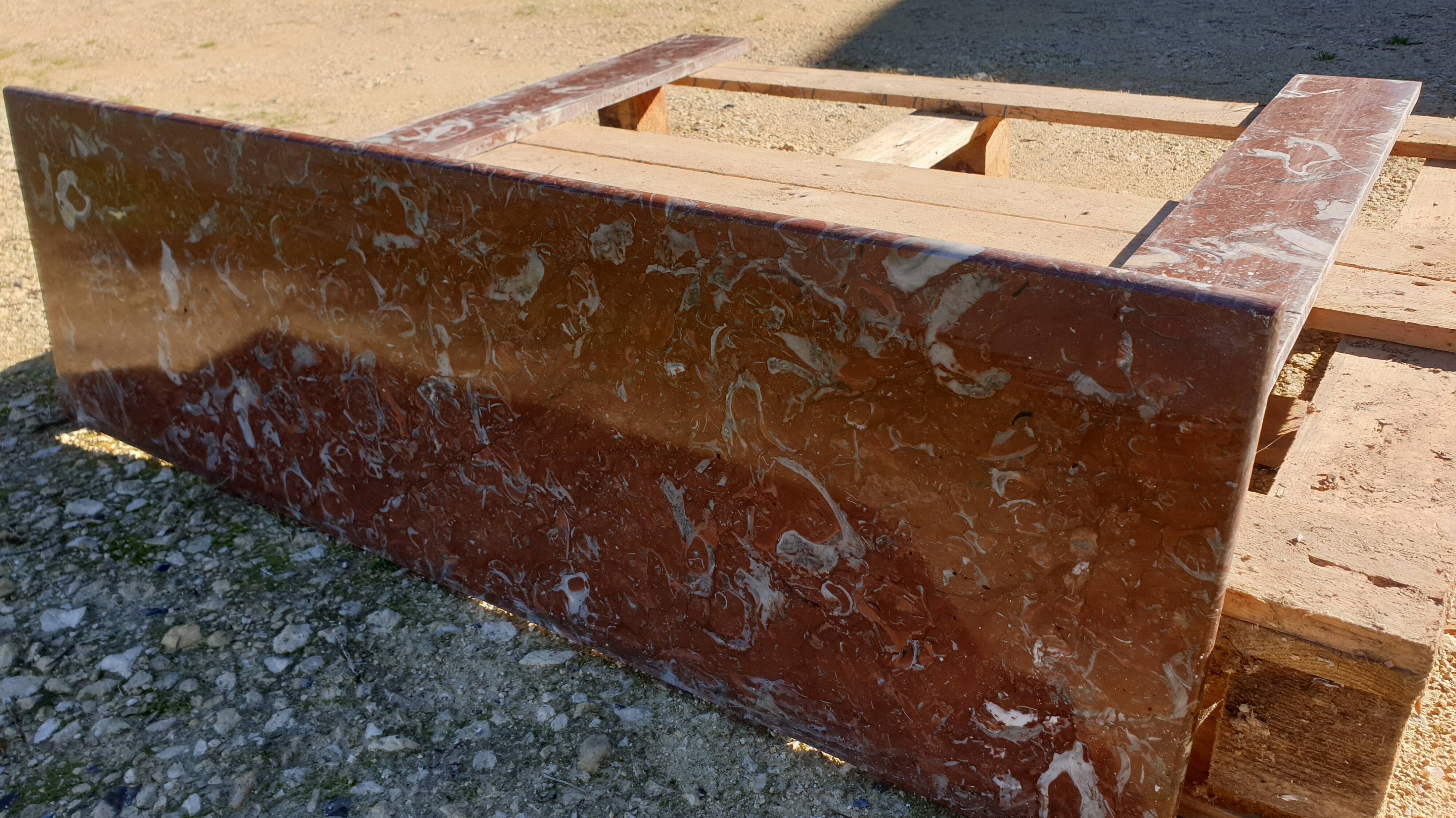 Red marble fireplace surround - early 20th century