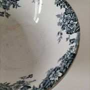 Antique salad bowl from Moulin des Loups, blue Marie-Louise pattern