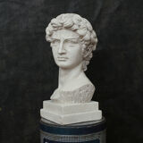 David head in waxed white concrete