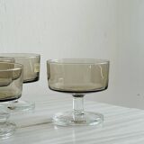 5 smoked glass dessert cups