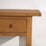 Table basse ancienne en bois massif (vers 1870)