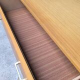 Compass foot chest of drawers in blond oak 1960