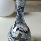 Dorotheenhütte designer vase. Blown glass with smoke swirls/volutes.