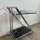 Vintage "Z-Line" Chrome and Smoked Glass Side Table 2000s