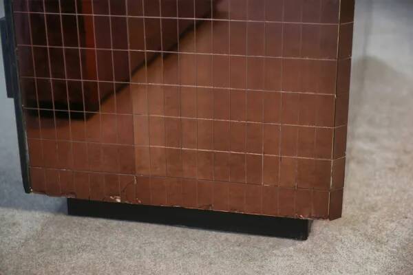 Set of 2 smoked mirrored dressing tables/jewelry counters with drawers 1970s