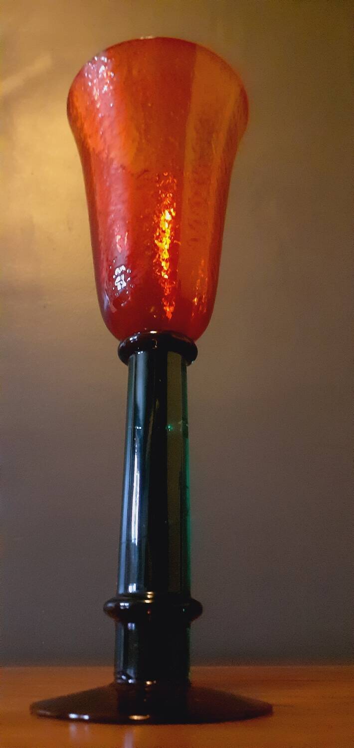 80s Memphis style glass footed vase