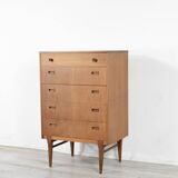 Midcentury Chest of Drawers / Tall Boy in Teak by Nathan. Vintage Modern /