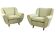 Paire de fauteuils vert clair avec structure en bois, Italie