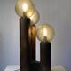 Vintage 'Model 19' Temde Leuchten table lamp in wood and hand blown glass