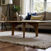 Table basse ovale rétro en bois