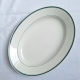 Green oval shallow dish Moulin des Loups