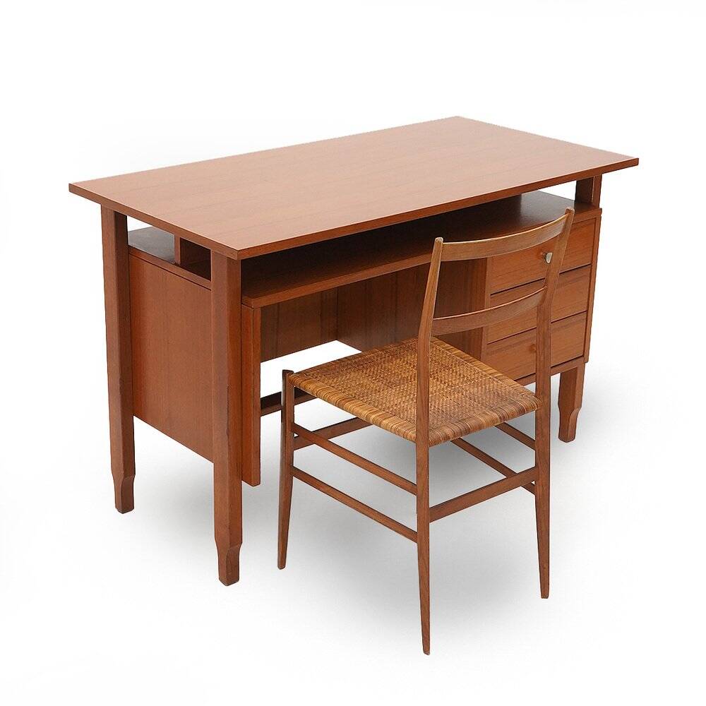Teak desk with drawers, 1960s