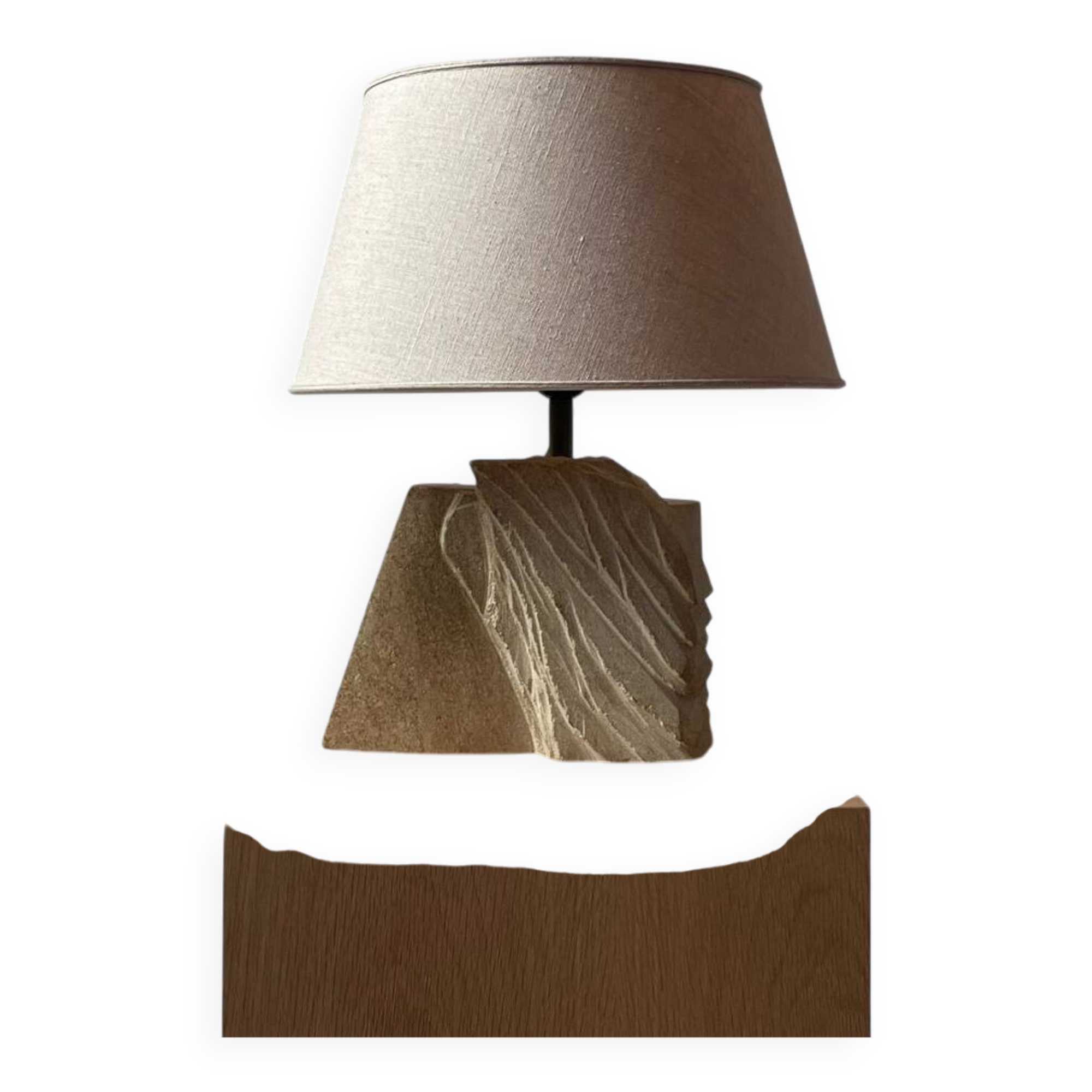 Sculpted stone lamp by Albert Tormos 1970