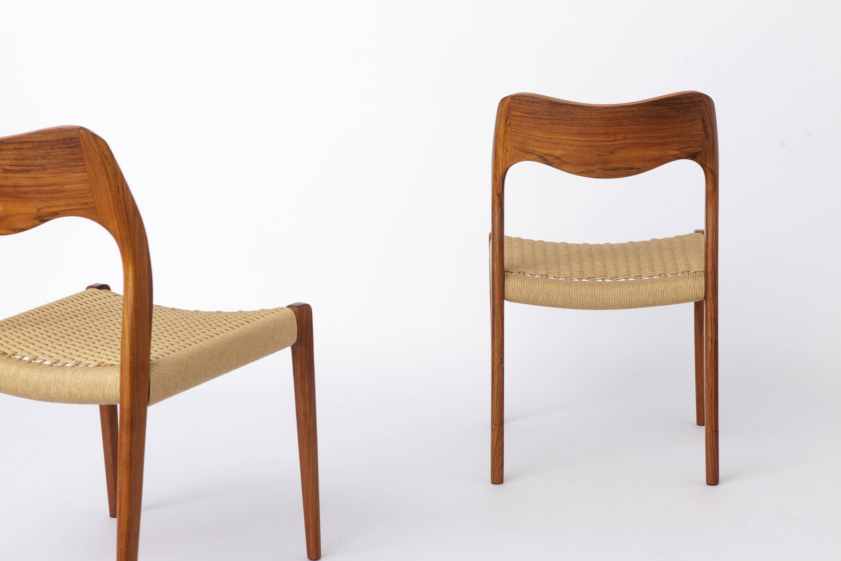 4 of 6 Niels Otto Møller Model 71 Chairs, 1960s Danish Mid Century Rosewood