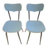 Chaise Formica bleu années 70 “Peugeot”